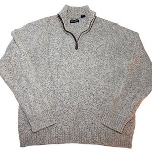 Chaps Small Gray Pullover Quarter Zip Sweater